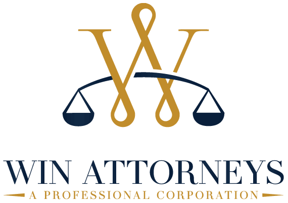 Win Attorneys Gold and Blue Logo