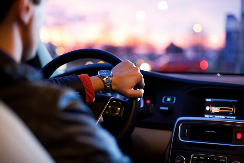 California roadway after a car accident — illustrative stock photo